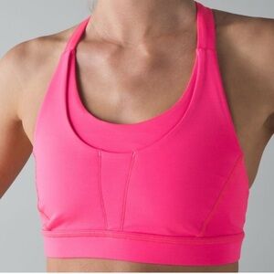 LULULEMON PACK IT IN SPORTS BRA Neon Pink BARBIECORE COLORFUL POP VIBRANT Sz 6